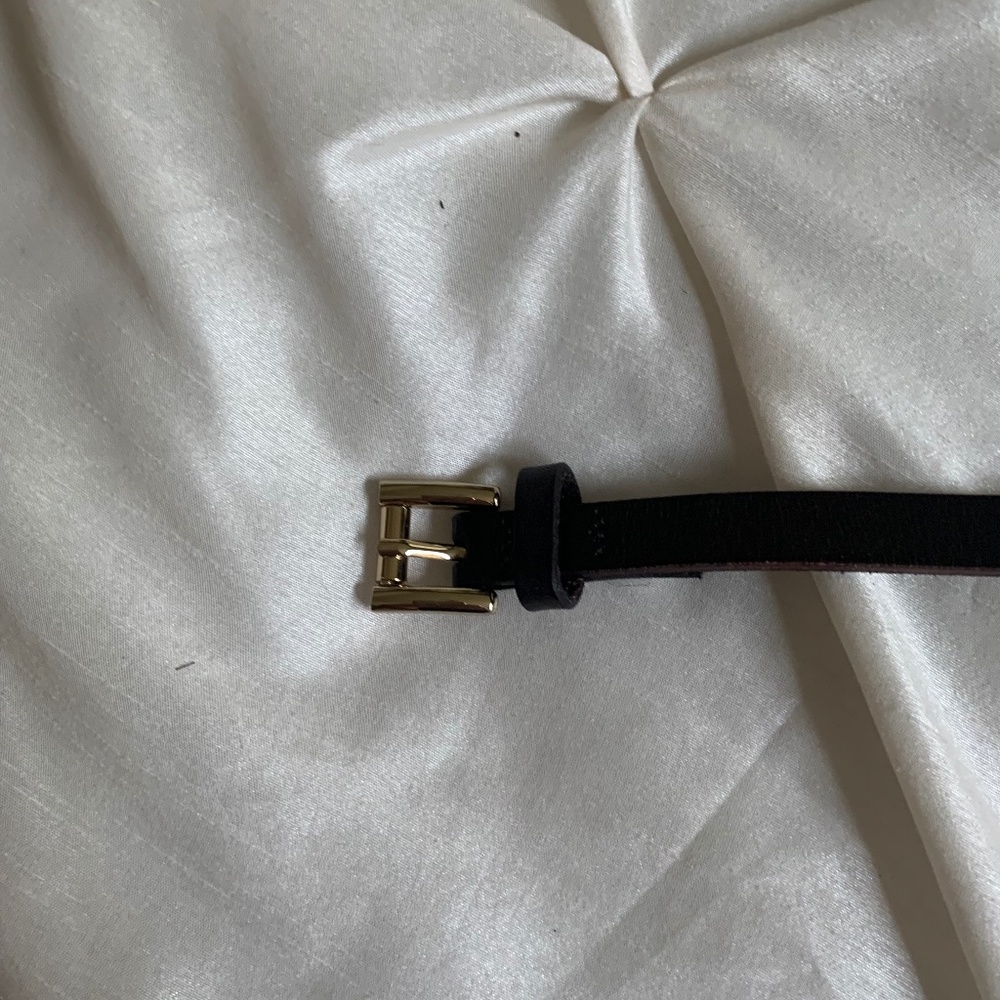 Michael Kors Brown Logo Leather Skinny Belt sz S - Picture 5 of 5
